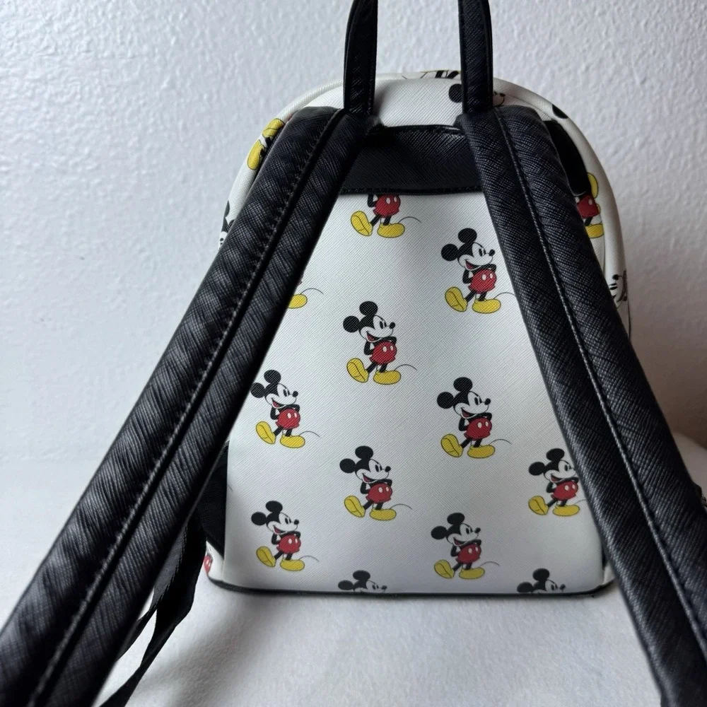 Disney Parks Loungefly White All Over Mickey Mouse Classic Backpack White Black
